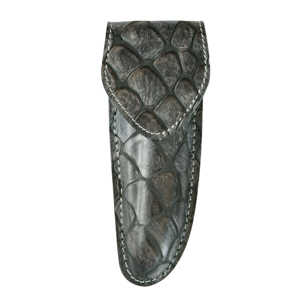 FUNDA NAVAJA VAQUETILLA MOLDEADA FORRADA</br>POCKET KNIFE POUCH TOP GRAIN LINED MOULDED COWHIDE
