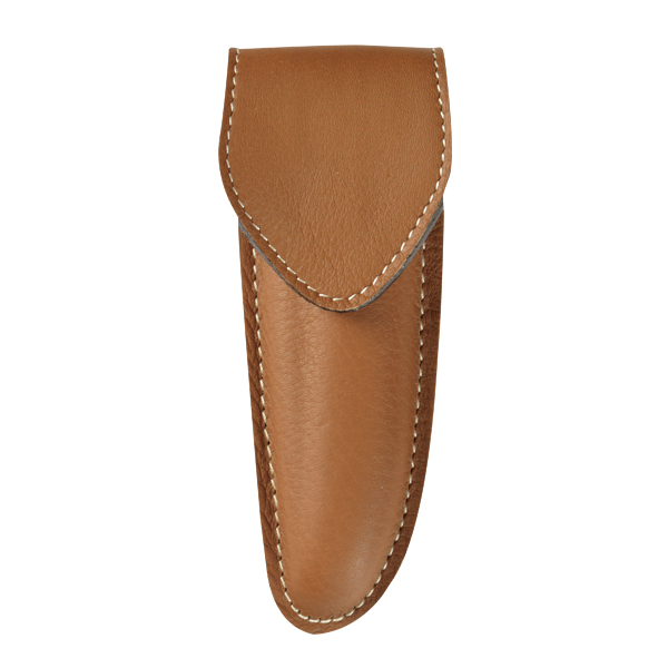 FUNDA NAVAJA VAQUETILLA MOLDEADA FORRADA</br>POCKET KNIFE POUCH TOP GRAIN LINED MOULDED COWHIDE