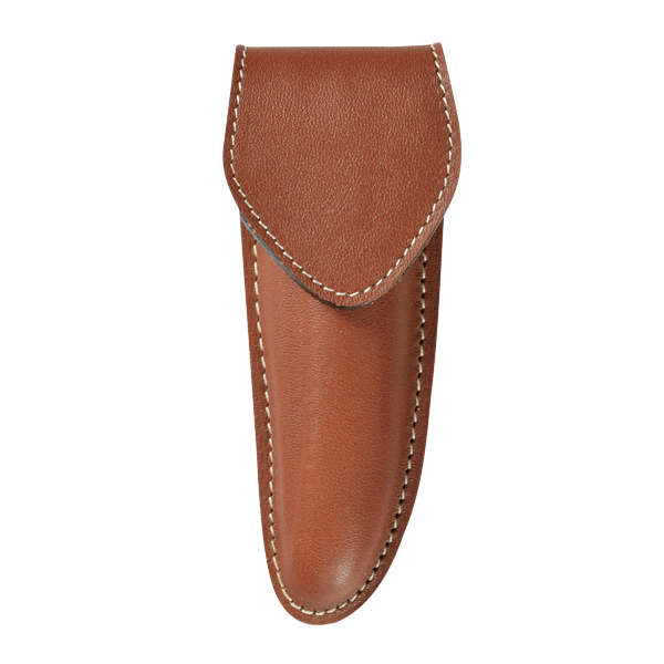 FUNDA NAVAJA VAQUETILLA MOLDEADA FORRADA</br>POCKET KNIFE POUCH TOP GRAIN LINED MOULDED COWHIDE