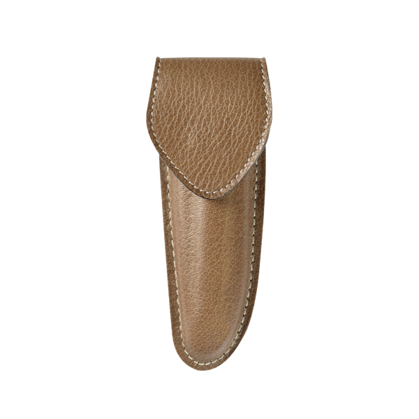 FUNDA NAVAJA VAQUETILLA MOLDEADA FORRADA</br>POCKET KNIFE POUCH TOP GRAIN LINED MOULDED COWHIDE