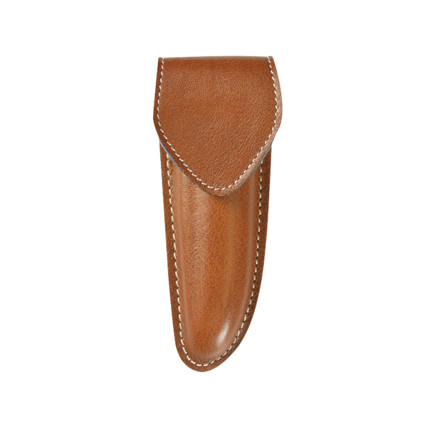 FUNDA NAVAJA VAQUETILLA MOLDEADA FORRADA</br>POCKET KNIFE POUCH TOP GRAIN LINED MOULDED COWHIDE