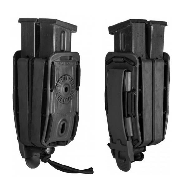 PORTA CARGADOR DOBLE DE POLIMERO CON ELASTICO</br>