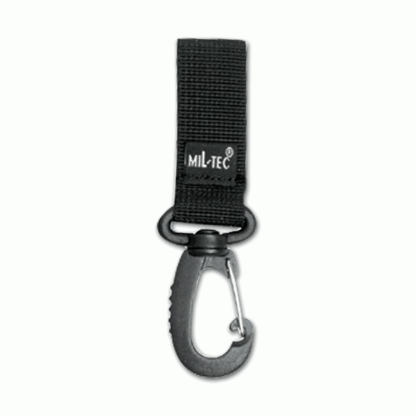 MOSQUETÓN MIL-TEC</br>BLACK BELT KEEPER WITH CARABINER 70 MM